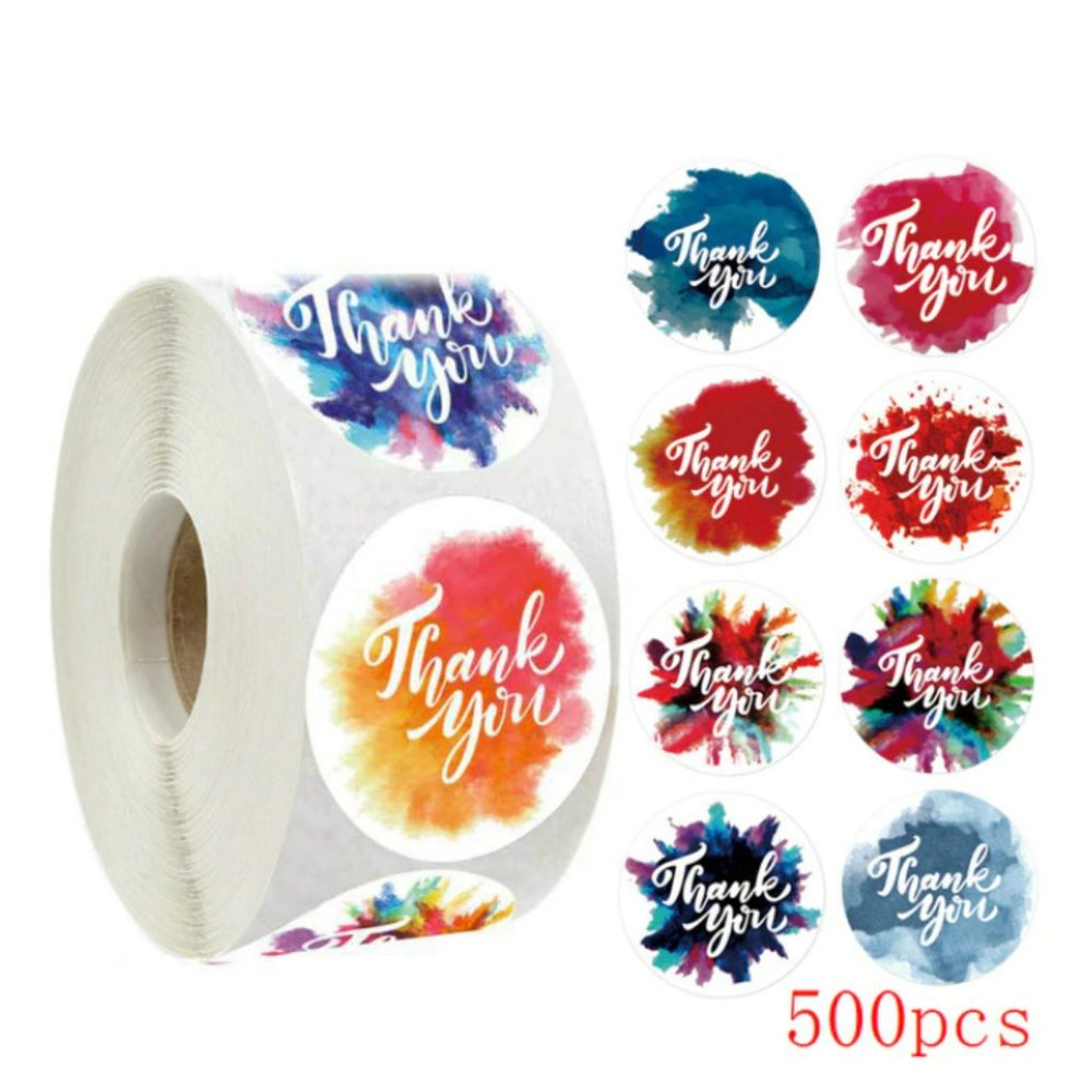 Thank You colorful dye Stickers - 500 pcs - NWT